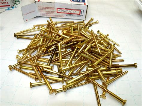 120 Pieces 10 Slotted Drive Flat Head Countersink Solid Brass Wood