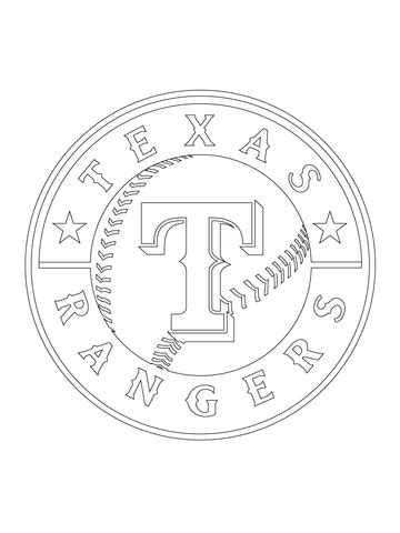 texas rangers logo coloring page supercoloringcom