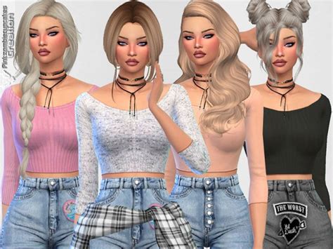 The Sims Resource Cute Sporty Everyday Tops By Pinkzombiecupcakes