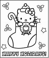 Coloring Pages Kitty Hello Christmas Boot Color Dibujo Printable Sheets 為孩子的色頁 Colouring Library Big Santa Popular sketch template
