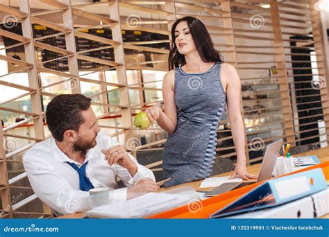 Pleased Woman Seducing Her Boss Stock Image Image Of Abuse Device