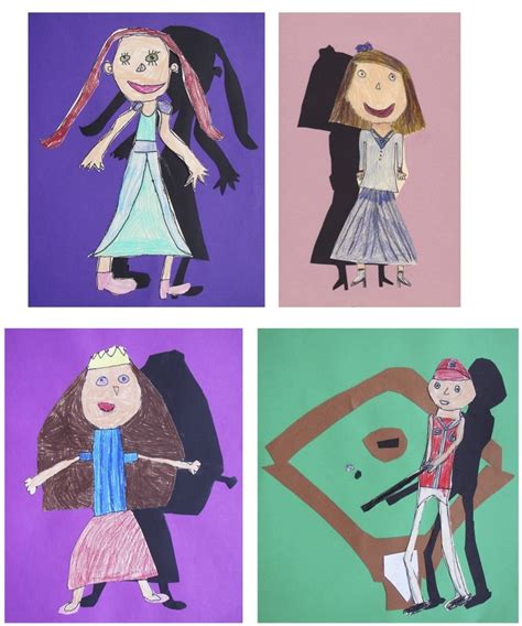 The Rolling Artroom Shadow Self Portraits 1st 3rd Grade 2nd Grade