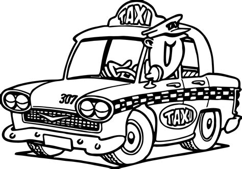 taxi cab coloring page  getdrawings