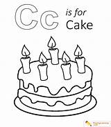 Coloring Cake Letter Kids Learning Alphabet sketch template