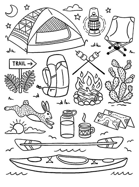 camping coloring pages printable