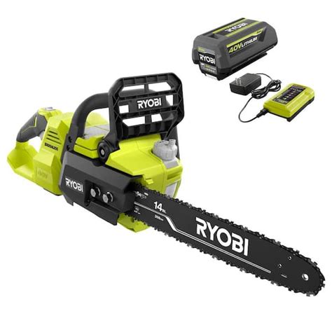 Ryobi 40v Brushless 14 In Cordless Battery Chainsaw With 4 0 Ah