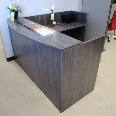 wide modern reception  desk laminate transaction top  colors office