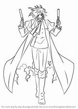 Hellsing Alucard Draw Drawing Step Drawings Drawingtutorials101 Anime Tutorials Tutorial Visit sketch template