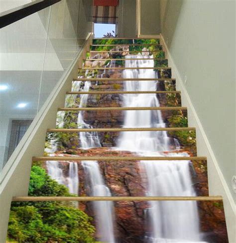 3d stream stones 3 stair risers decoration photo mural vinyl decal