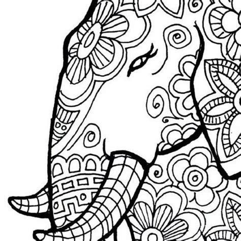 printable elephant coloring pages  adults ad