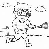 Lacrosse Playing sketch template
