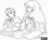 Drawing Muslims Islam Coloring Pages Kids Ramadan Islamic Colouring Choose Board Activities Cartoon sketch template