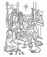 Coloring Jesus Nativity Shepherds Pages Christmas Baby Story Bethlehem Star Bible Manger Drawing Stable Color Adorations Kids Getdrawings sketch template