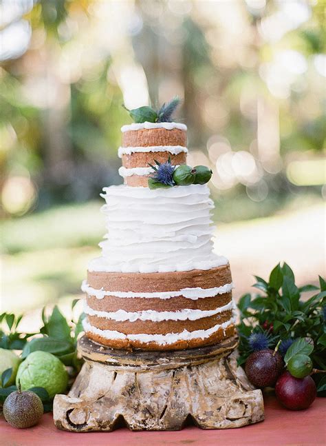frosted sectional cake naked wedding cakes bare it all