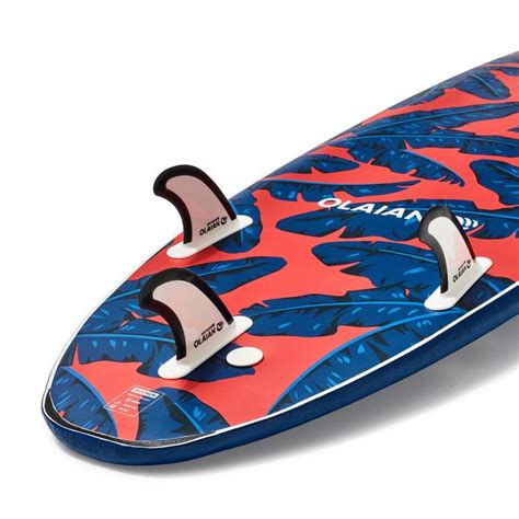 foam surfboard  supplied   leash   fins decathlon