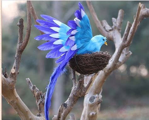cute simulation light blue wings bird toy polyethylene and furs long tail bird doll t about