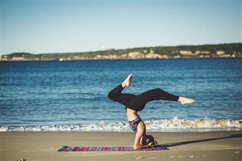 yoga pose girl beach unsplash ocom software