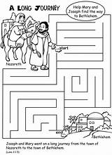 Nativity Maze Activity Kids Activities Bible Coloring Crafts Christmas Simple Jesus Sunday School Worksheets Pages Worksheet Egypt Children Church Dover sketch template