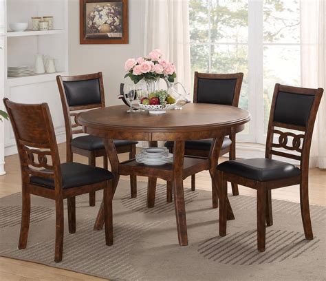classic furniture gia   brn contemporary  piece dining table  chair set