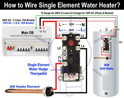 wire single element water heater  thermostat water heater