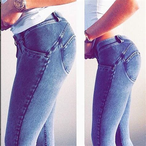 sexy hip women push up pencil pants demin freddy jeans elastic trousers