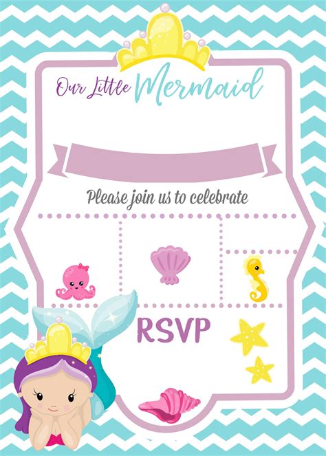 printable mermaid invitations printable world holiday