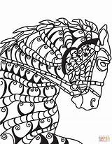 Coloring Horse Para Colorear Caballo Pages Head Zentangle Malvorlage Pferd Dibujo Printable sketch template