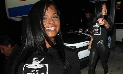 christina milian shows off her toned legs in skintight leather trousers