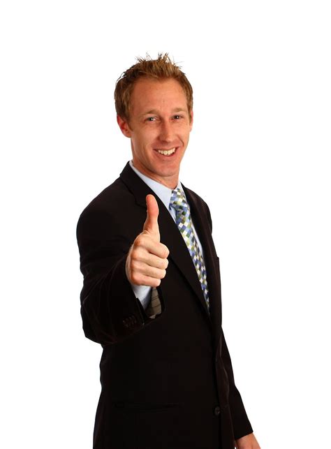 thumbs   stock photo  young businessman giving  thumbs