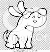 Dog Sitting Outlined Depressed Character Coloring Clipart Vector Cartoon Friendly Max Thoman Cory sketch template