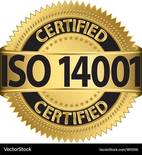 iso  certified golden label royalty  vector image