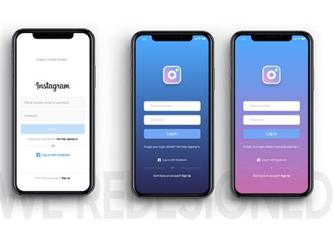 instagram login redesigned  shubham chaurasia  dribbble