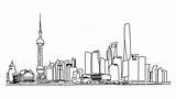 Skyline Shanghai Outline Shutterstock sketch template