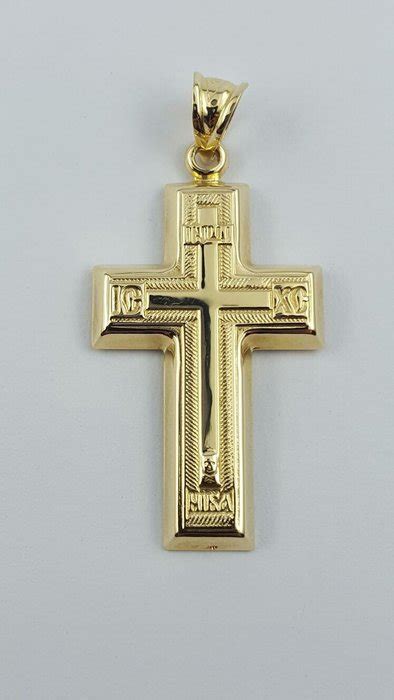 kt gold cross pendant catawiki