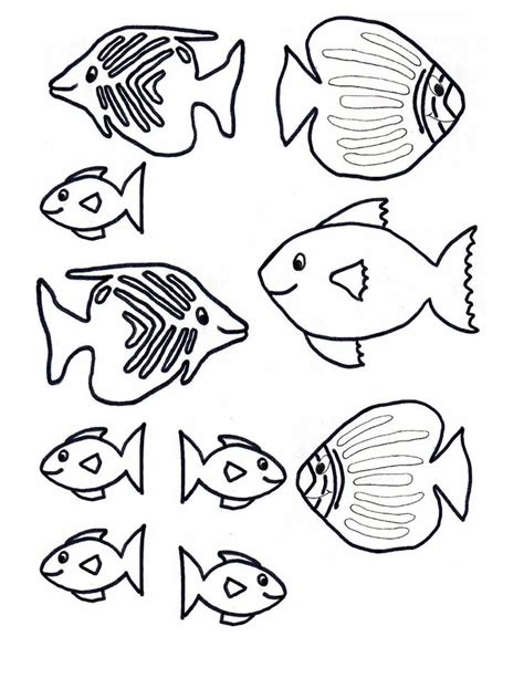 printable fish cutouts coloring home