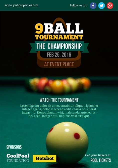 billiards tournament  promotional flyer