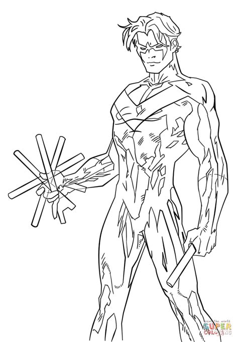 young justice nightwing coloring page  printable coloring pages