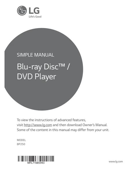 lg bp blu ray disc dvd player  full hd  scaling  external hdd playback owners manual