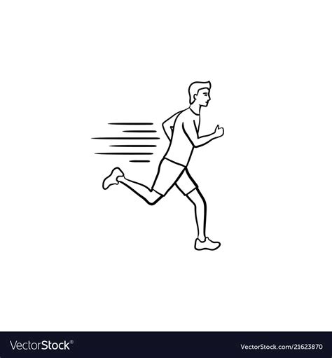 running man hand drawn outline doodle icon vector image
