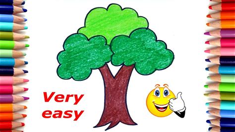 draw  tree easy tree drawing  beginners youtube
