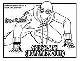 Spiderman Coloring Pages Suit Homecoming Spider Man Homemade Drawing Draw Tutorial Outline Drawings Color Printable Getdrawings Commission Great Obsession Print sketch template