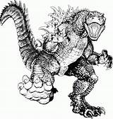 Coloring Godzilla Pages Realistic Library Clipart sketch template