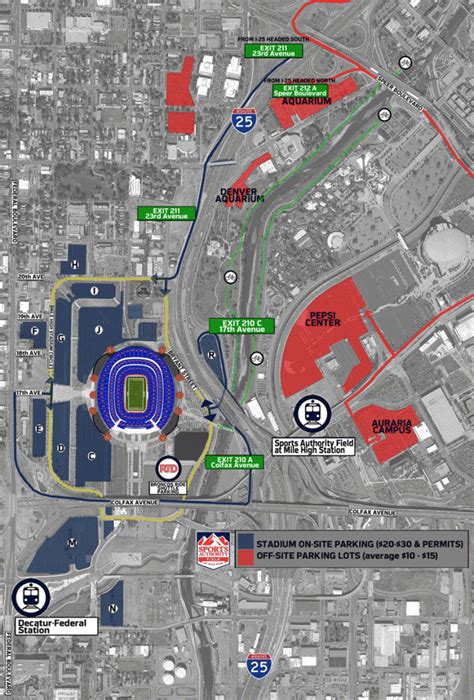 sports authority field parking guide tips maps deals spg