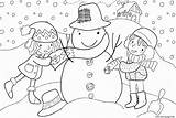 Winter Coloring Pages Kids Season Printable 509b Snowman Print Building Color Preschool Worksheets Kindergarten Toddler Making Children Cloverbud Book Adults sketch template