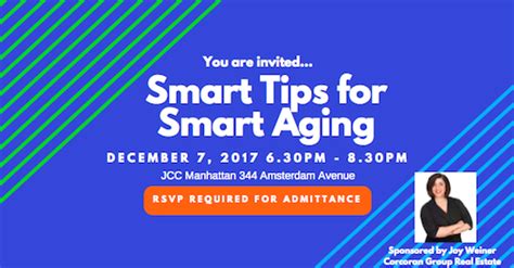 thursday smart tips  smart aging seminar west side rag