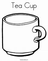 Coloring Cup Colouring Tea Pages Mug Teacup Kids Clipart Cliparts Library Popular sketch template