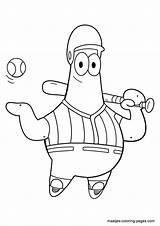 Coloring Patrick Star Spongebob Clipart Baseball Library Color sketch template