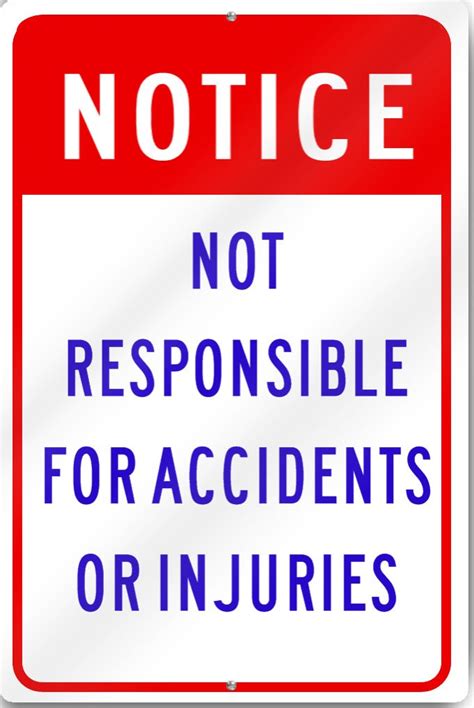 responsible   injuries disclaimer template