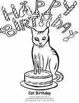 Birthday Coloring Pages Animals Cat2 Giggletimetoys sketch template