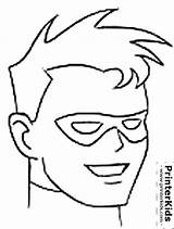 Robin Batman Coloring Pages Drawing Head Face Boys Printable Color Choose Superhero Board sketch template